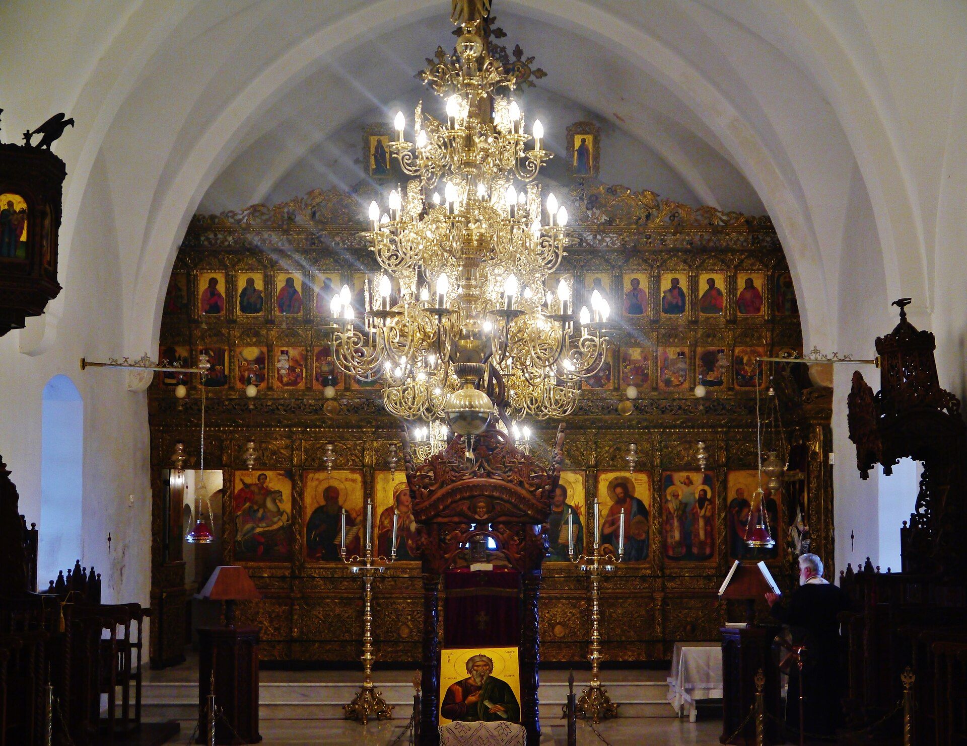 Iconostasis inside Apostolos Andreas Monastery on the Karpaz peninsula