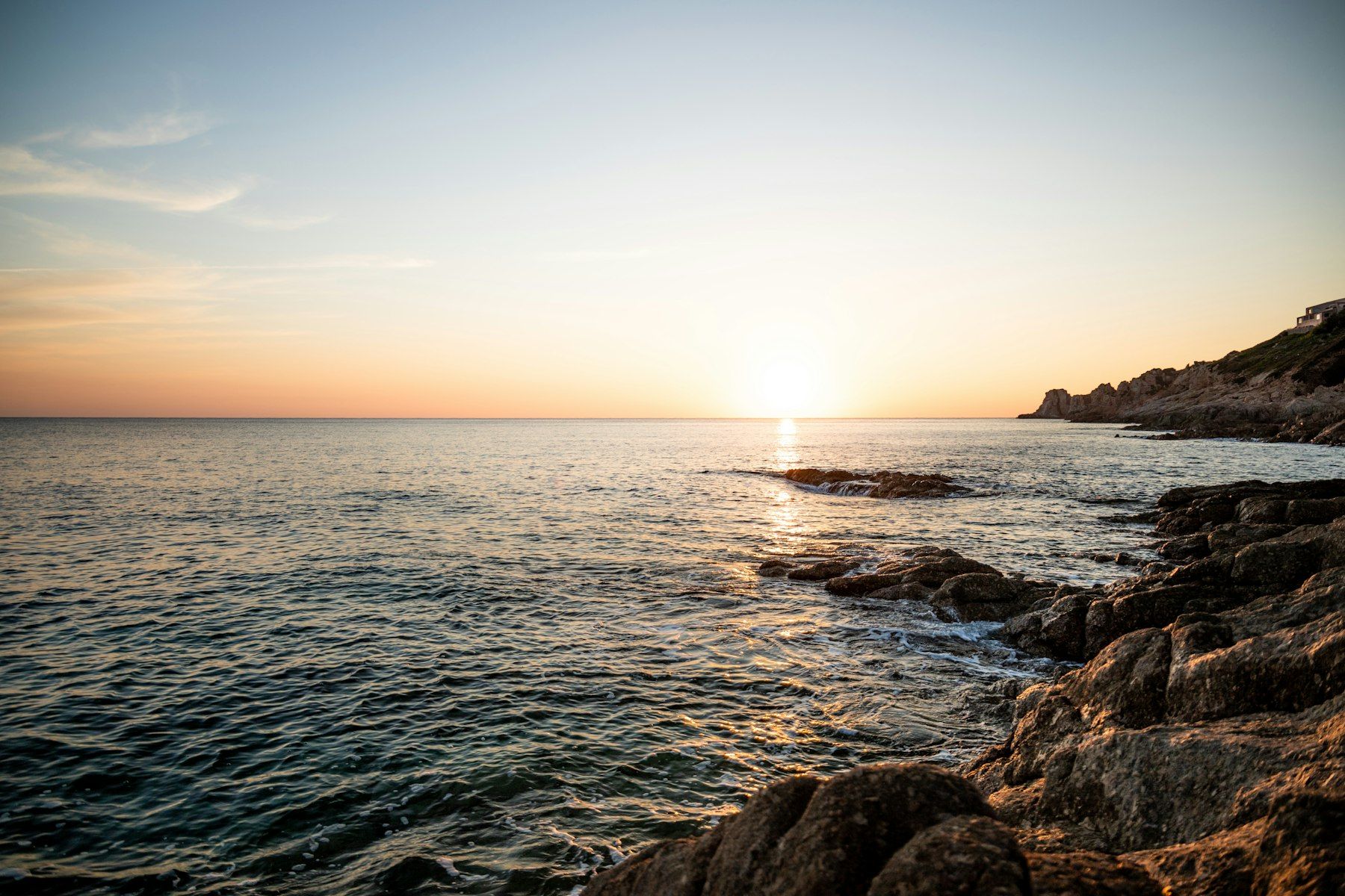 Sunset over the sea