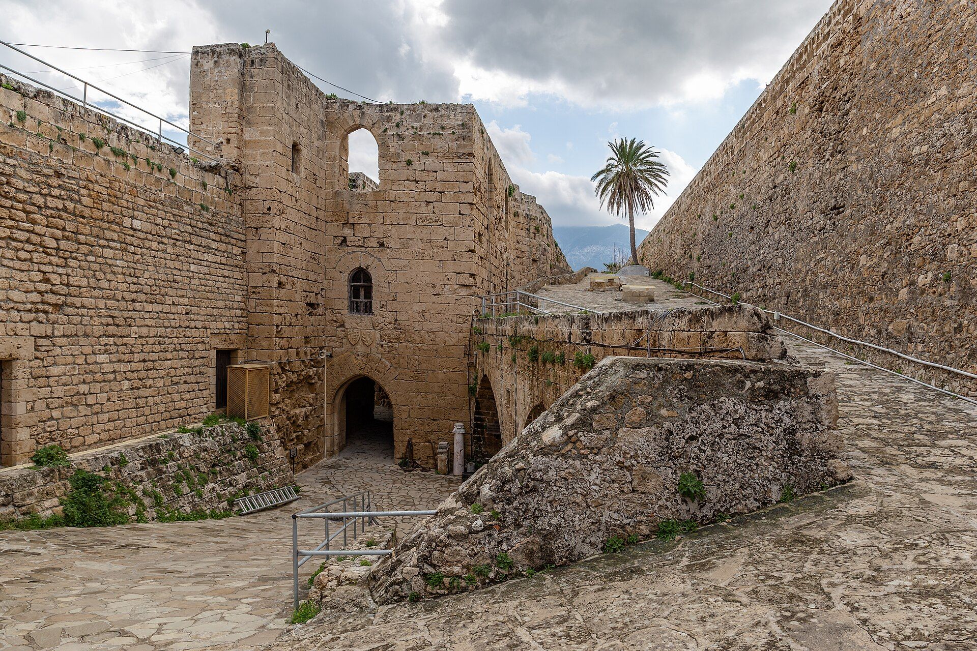 The walls of Kyrenia Castle above the sea