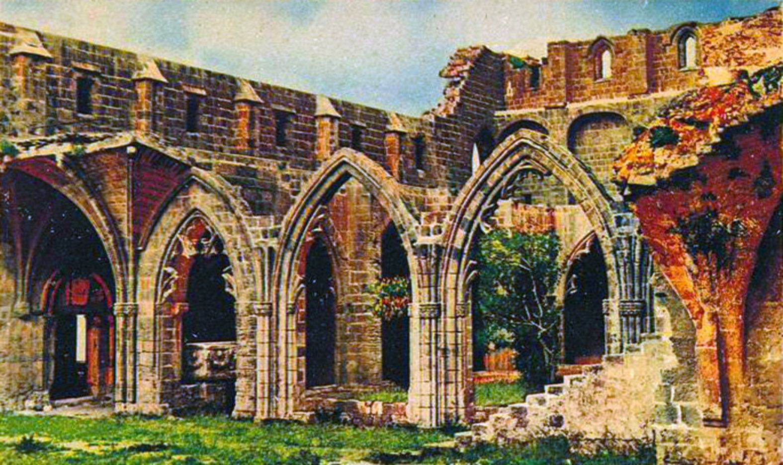 Gothic arches of Bellapais Abbey above Kyrenia